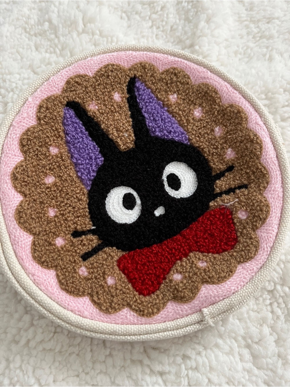 Studio Ghibli Kiki's Delivery Service Jiji Chenille Round Coin Purse Pouch